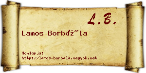 Lamos Borbála névjegykártya