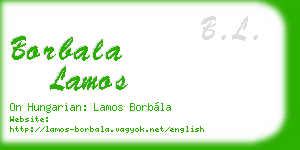 borbala lamos business card
