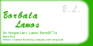 borbala lamos business card